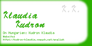 klaudia kudron business card